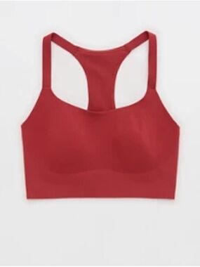 aerie Seamless Padded Racerback Sports Bra - Summer Burgundy